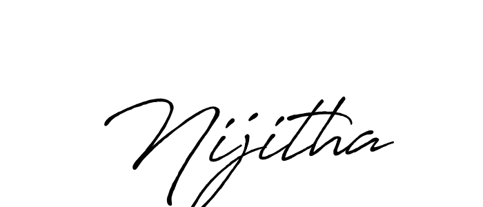 How to make Nijitha name signature. Use Antro_Vectra_Bolder style for creating short signs online. This is the latest handwritten sign. Nijitha signature style 7 images and pictures png