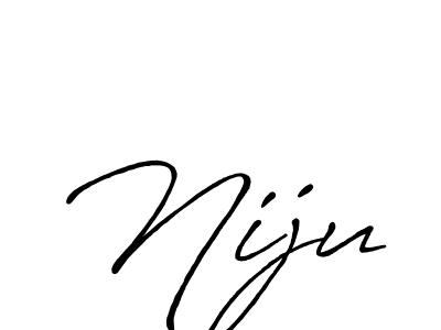 The best way (Antro_Vectra_Bolder) to make a short signature is to pick only two or three words in your name. The name Niju include a total of six letters. For converting this name. Niju signature style 7 images and pictures png