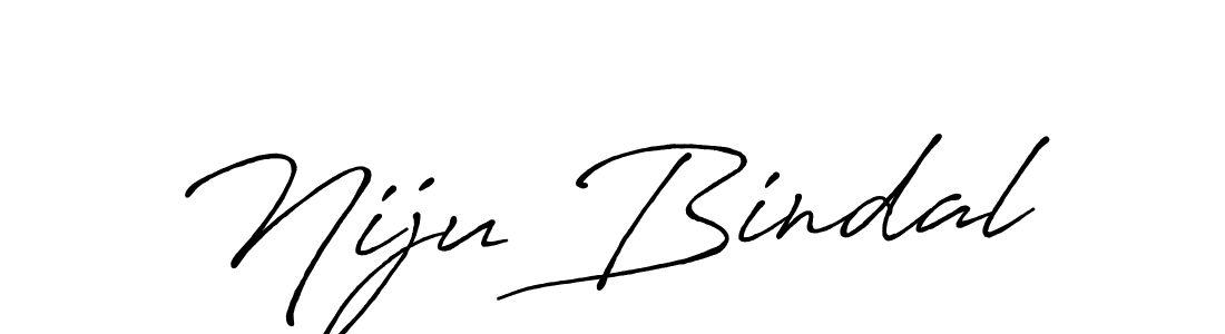 Make a beautiful signature design for name Niju Bindal. With this signature (Antro_Vectra_Bolder) style, you can create a handwritten signature for free. Niju Bindal signature style 7 images and pictures png