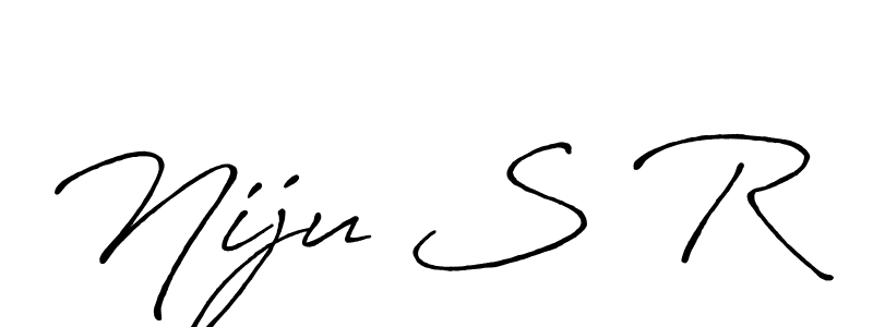 Also You can easily find your signature by using the search form. We will create Niju S R name handwritten signature images for you free of cost using Antro_Vectra_Bolder sign style. Niju S R signature style 7 images and pictures png