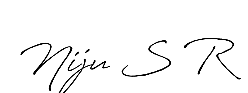 if you are searching for the best signature style for your name Niju S R. so please give up your signature search. here we have designed multiple signature styles  using Antro_Vectra_Bolder. Niju S R signature style 7 images and pictures png