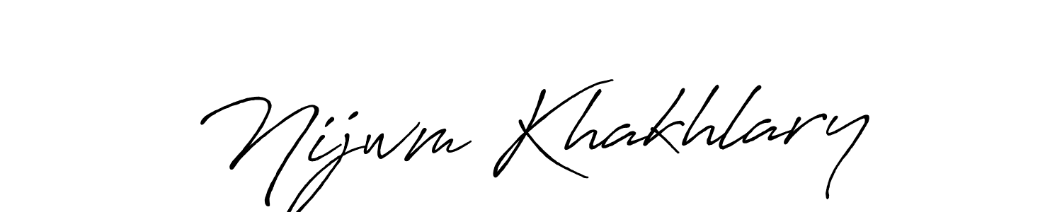 Make a short Nijwm Khakhlary signature style. Manage your documents anywhere anytime using Antro_Vectra_Bolder. Create and add eSignatures, submit forms, share and send files easily. Nijwm Khakhlary signature style 7 images and pictures png
