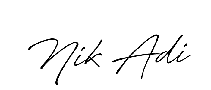 Design your own signature with our free online signature maker. With this signature software, you can create a handwritten (Antro_Vectra_Bolder) signature for name Nik Adi. Nik Adi signature style 7 images and pictures png