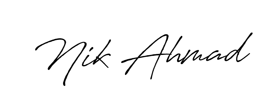 How to Draw Nik Ahmad signature style? Antro_Vectra_Bolder is a latest design signature styles for name Nik Ahmad. Nik Ahmad signature style 7 images and pictures png