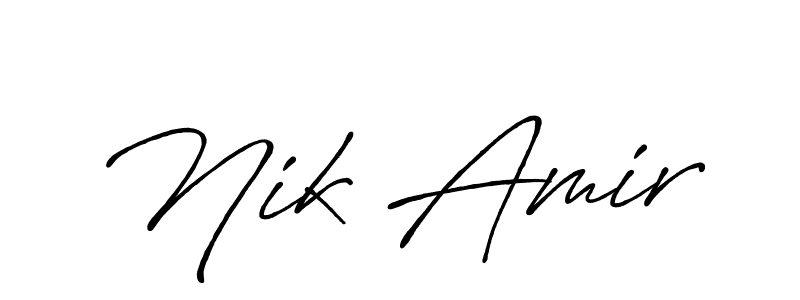 Similarly Antro_Vectra_Bolder is the best handwritten signature design. Signature creator online .You can use it as an online autograph creator for name Nik Amir. Nik Amir signature style 7 images and pictures png