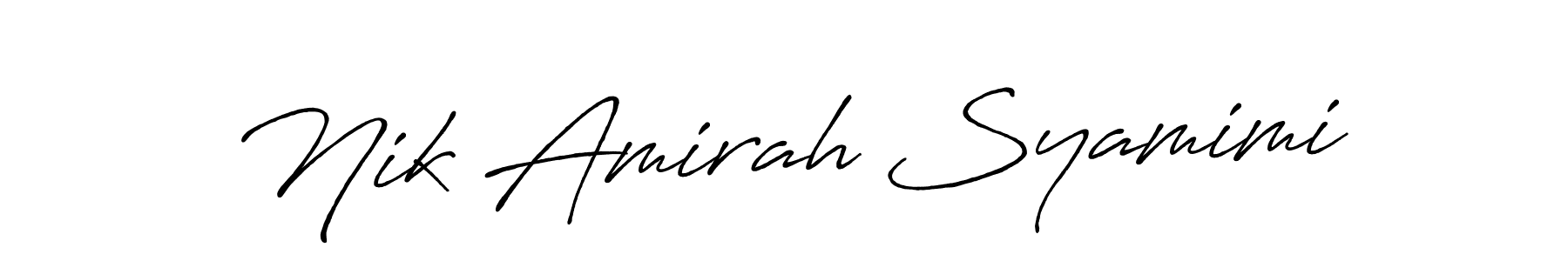 Make a beautiful signature design for name Nik Amirah Syamimi. Use this online signature maker to create a handwritten signature for free. Nik Amirah Syamimi signature style 7 images and pictures png