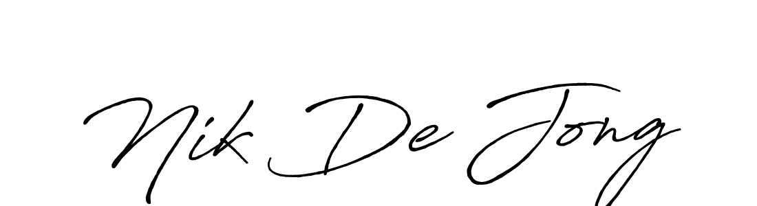 Create a beautiful signature design for name Nik De Jong. With this signature (Antro_Vectra_Bolder) fonts, you can make a handwritten signature for free. Nik De Jong signature style 7 images and pictures png