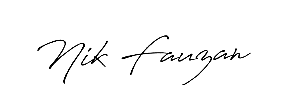 You can use this online signature creator to create a handwritten signature for the name Nik Fauzan. This is the best online autograph maker. Nik Fauzan signature style 7 images and pictures png