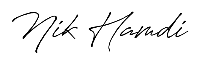 Make a beautiful signature design for name Nik Hamdi. Use this online signature maker to create a handwritten signature for free. Nik Hamdi signature style 7 images and pictures png