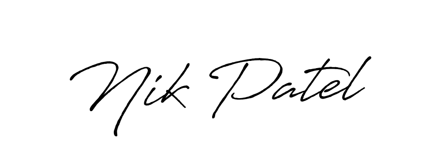 You should practise on your own different ways (Antro_Vectra_Bolder) to write your name (Nik Patel) in signature. don't let someone else do it for you. Nik Patel signature style 7 images and pictures png