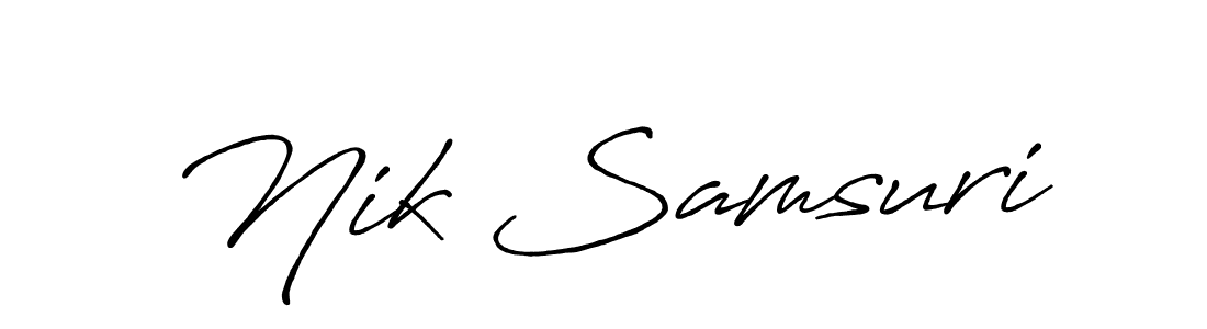 Also we have Nik Samsuri name is the best signature style. Create professional handwritten signature collection using Antro_Vectra_Bolder autograph style. Nik Samsuri signature style 7 images and pictures png