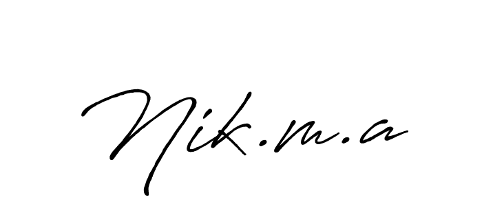 Also You can easily find your signature by using the search form. We will create Nik.m.a name handwritten signature images for you free of cost using Antro_Vectra_Bolder sign style. Nik.m.a signature style 7 images and pictures png