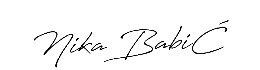 This is the best signature style for the Nika BabiĆ name. Also you like these signature font (Antro_Vectra_Bolder). Mix name signature. Nika BabiĆ signature style 7 images and pictures png