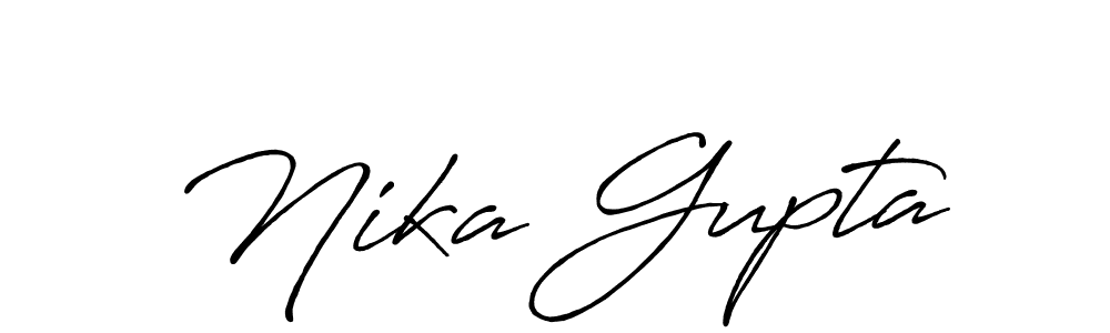 How to make Nika Gupta name signature. Use Antro_Vectra_Bolder style for creating short signs online. This is the latest handwritten sign. Nika Gupta signature style 7 images and pictures png