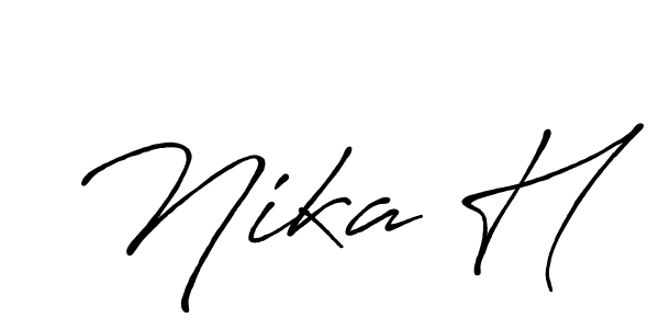How to make Nika H signature? Antro_Vectra_Bolder is a professional autograph style. Create handwritten signature for Nika H name. Nika H signature style 7 images and pictures png