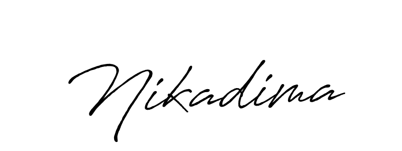 Make a beautiful signature design for name Nikadima. With this signature (Antro_Vectra_Bolder) style, you can create a handwritten signature for free. Nikadima signature style 7 images and pictures png