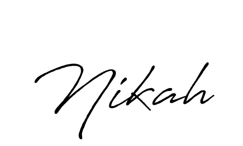 Make a beautiful signature design for name Nikah. With this signature (Antro_Vectra_Bolder) style, you can create a handwritten signature for free. Nikah signature style 7 images and pictures png