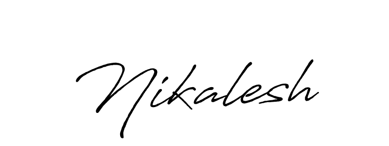 Nikalesh stylish signature style. Best Handwritten Sign (Antro_Vectra_Bolder) for my name. Handwritten Signature Collection Ideas for my name Nikalesh. Nikalesh signature style 7 images and pictures png