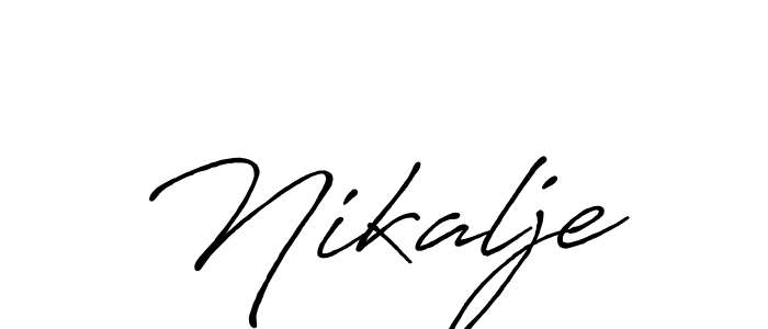 Use a signature maker to create a handwritten signature online. With this signature software, you can design (Antro_Vectra_Bolder) your own signature for name Nikalje. Nikalje signature style 7 images and pictures png