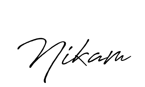 Design your own signature with our free online signature maker. With this signature software, you can create a handwritten (Antro_Vectra_Bolder) signature for name Nikam. Nikam signature style 7 images and pictures png