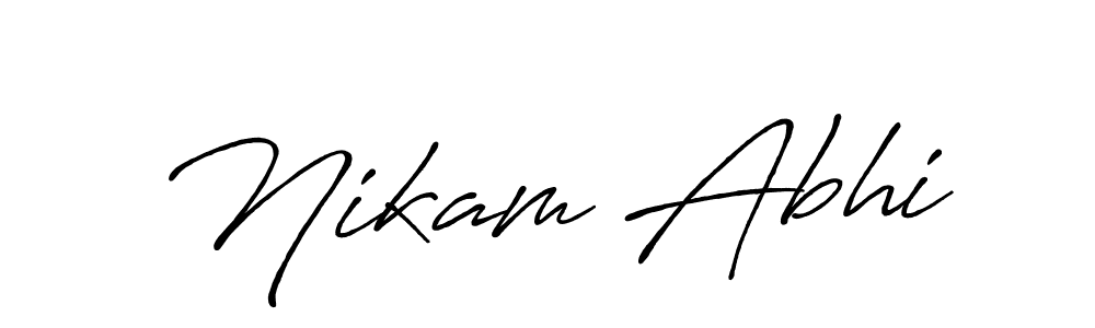 Make a short Nikam Abhi signature style. Manage your documents anywhere anytime using Antro_Vectra_Bolder. Create and add eSignatures, submit forms, share and send files easily. Nikam Abhi signature style 7 images and pictures png