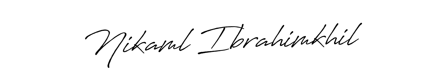 Make a short Nikaml Ibrahimkhil signature style. Manage your documents anywhere anytime using Antro_Vectra_Bolder. Create and add eSignatures, submit forms, share and send files easily. Nikaml Ibrahimkhil signature style 7 images and pictures png