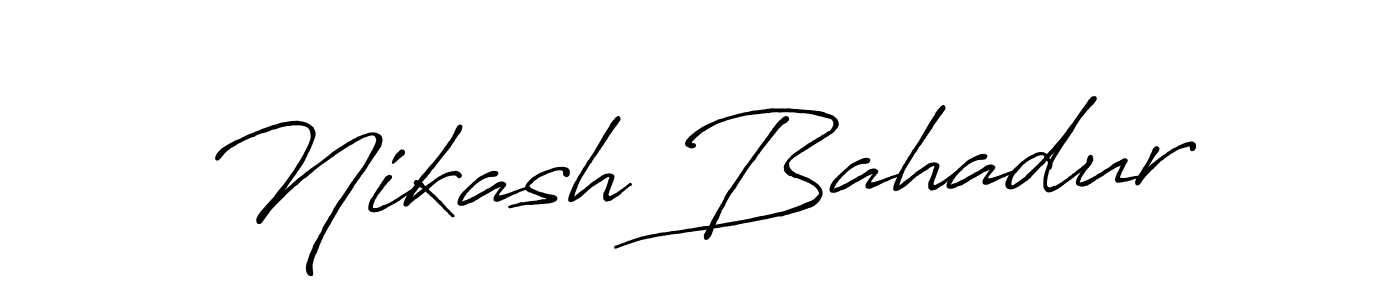 Make a beautiful signature design for name Nikash Bahadur. With this signature (Antro_Vectra_Bolder) style, you can create a handwritten signature for free. Nikash Bahadur signature style 7 images and pictures png