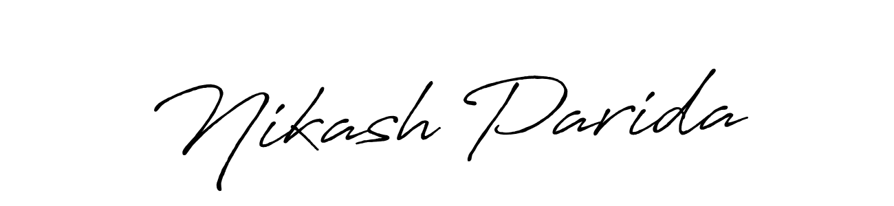 How to make Nikash Parida name signature. Use Antro_Vectra_Bolder style for creating short signs online. This is the latest handwritten sign. Nikash Parida signature style 7 images and pictures png