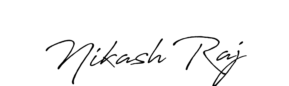 Make a beautiful signature design for name Nikash Raj. With this signature (Antro_Vectra_Bolder) style, you can create a handwritten signature for free. Nikash Raj signature style 7 images and pictures png