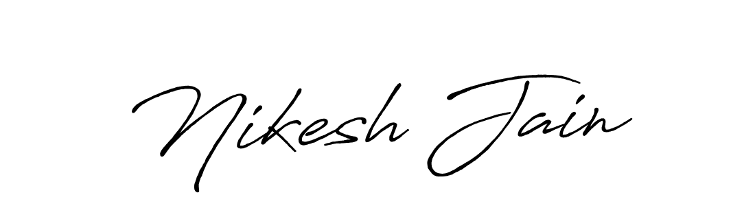 Nikesh Jain stylish signature style. Best Handwritten Sign (Antro_Vectra_Bolder) for my name. Handwritten Signature Collection Ideas for my name Nikesh Jain. Nikesh Jain signature style 7 images and pictures png