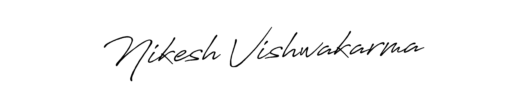 Nikesh Vishwakarma stylish signature style. Best Handwritten Sign (Antro_Vectra_Bolder) for my name. Handwritten Signature Collection Ideas for my name Nikesh Vishwakarma. Nikesh Vishwakarma signature style 7 images and pictures png
