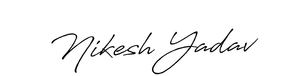 How to make Nikesh Yadav signature? Antro_Vectra_Bolder is a professional autograph style. Create handwritten signature for Nikesh Yadav name. Nikesh Yadav signature style 7 images and pictures png