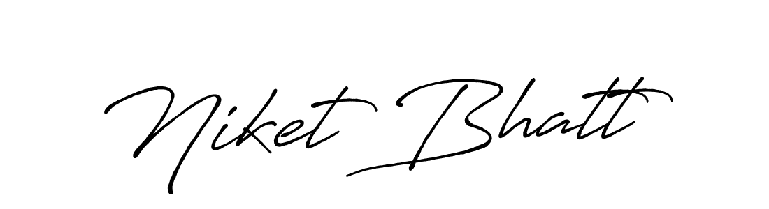 How to make Niket Bhatt name signature. Use Antro_Vectra_Bolder style for creating short signs online. This is the latest handwritten sign. Niket Bhatt signature style 7 images and pictures png
