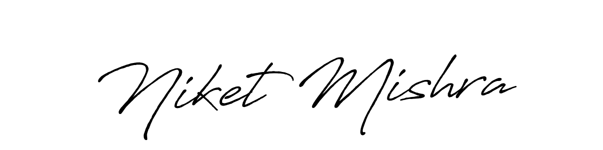 Create a beautiful signature design for name Niket Mishra. With this signature (Antro_Vectra_Bolder) fonts, you can make a handwritten signature for free. Niket Mishra signature style 7 images and pictures png