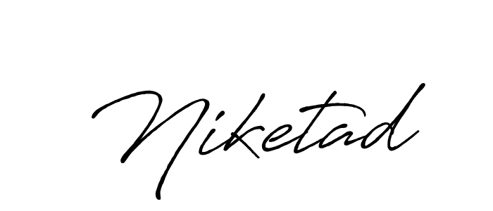 How to make Niketad name signature. Use Antro_Vectra_Bolder style for creating short signs online. This is the latest handwritten sign. Niketad signature style 7 images and pictures png
