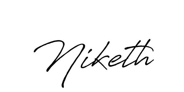 Create a beautiful signature design for name Niketh. With this signature (Antro_Vectra_Bolder) fonts, you can make a handwritten signature for free. Niketh signature style 7 images and pictures png