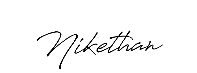 Use a signature maker to create a handwritten signature online. With this signature software, you can design (Antro_Vectra_Bolder) your own signature for name Nikethan. Nikethan signature style 7 images and pictures png