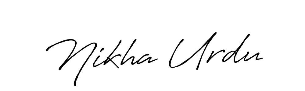 How to make Nikha Urdu signature? Antro_Vectra_Bolder is a professional autograph style. Create handwritten signature for Nikha Urdu name. Nikha Urdu signature style 7 images and pictures png