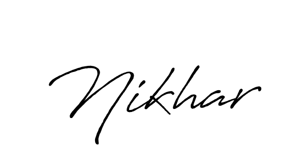 Create a beautiful signature design for name Nikhar. With this signature (Antro_Vectra_Bolder) fonts, you can make a handwritten signature for free. Nikhar signature style 7 images and pictures png