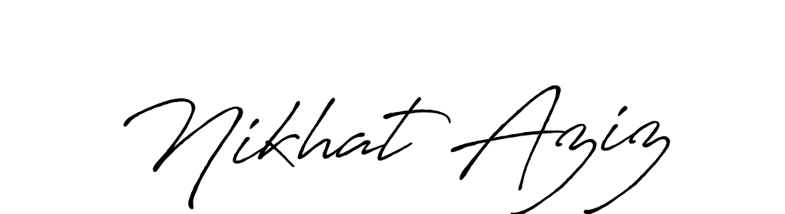 Use a signature maker to create a handwritten signature online. With this signature software, you can design (Antro_Vectra_Bolder) your own signature for name Nikhat Aziz. Nikhat Aziz signature style 7 images and pictures png