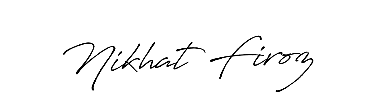 if you are searching for the best signature style for your name Nikhat Firoz. so please give up your signature search. here we have designed multiple signature styles  using Antro_Vectra_Bolder. Nikhat Firoz signature style 7 images and pictures png