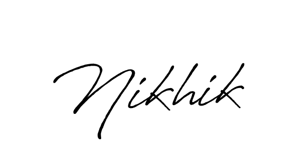 Create a beautiful signature design for name Nikhik. With this signature (Antro_Vectra_Bolder) fonts, you can make a handwritten signature for free. Nikhik signature style 7 images and pictures png