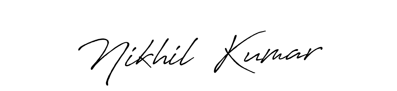 Antro_Vectra_Bolder is a professional signature style that is perfect for those who want to add a touch of class to their signature. It is also a great choice for those who want to make their signature more unique. Get Nikhil  Kumar name to fancy signature for free. Nikhil  Kumar signature style 7 images and pictures png