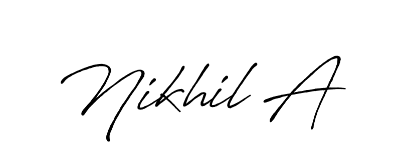 Design your own signature with our free online signature maker. With this signature software, you can create a handwritten (Antro_Vectra_Bolder) signature for name Nikhil A. Nikhil A signature style 7 images and pictures png