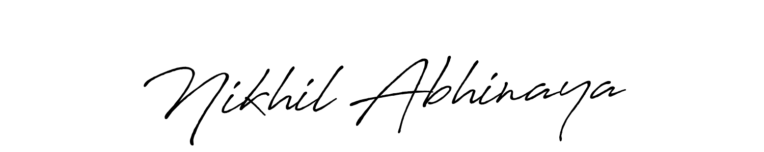 Also we have Nikhil Abhinaya name is the best signature style. Create professional handwritten signature collection using Antro_Vectra_Bolder autograph style. Nikhil Abhinaya signature style 7 images and pictures png