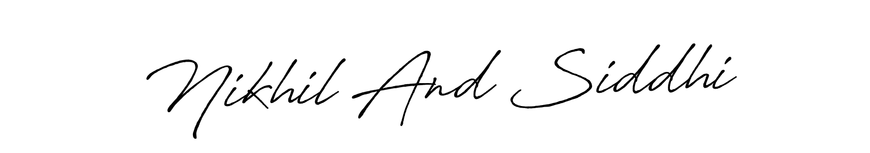 Use a signature maker to create a handwritten signature online. With this signature software, you can design (Antro_Vectra_Bolder) your own signature for name Nikhil And Siddhi. Nikhil And Siddhi signature style 7 images and pictures png
