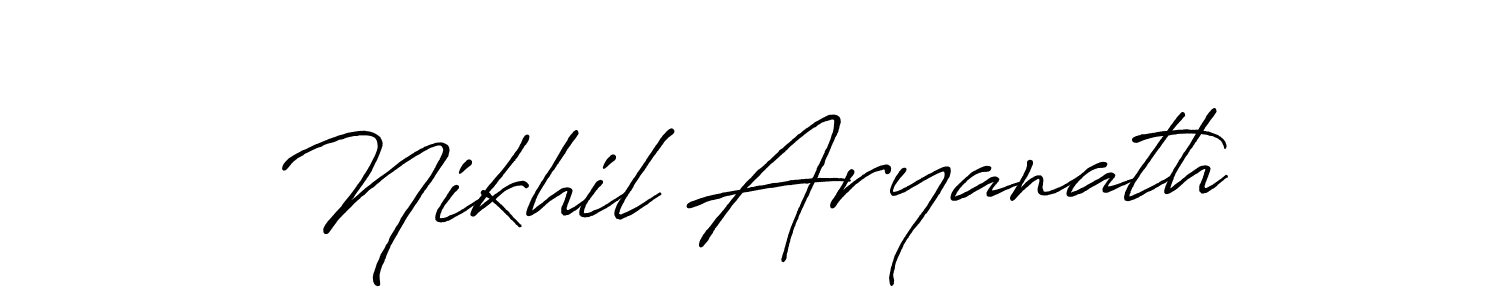 How to make Nikhil Aryanath name signature. Use Antro_Vectra_Bolder style for creating short signs online. This is the latest handwritten sign. Nikhil Aryanath signature style 7 images and pictures png