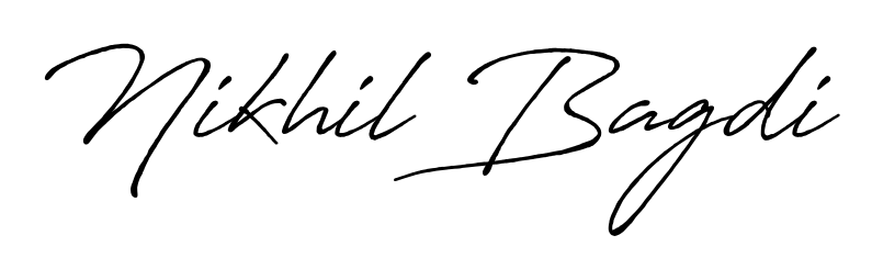 Discover the perfect balance of readability and style for Nikhil Bagdi with Antro_Vectra_Bolder font. Create your dream signature today. Nikhil Bagdi signature style 7 images and pictures png