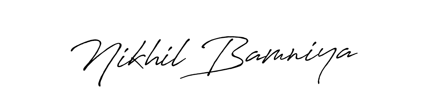 This is the best signature style for the Nikhil Bamniya name. Also you like these signature font (Antro_Vectra_Bolder). Mix name signature. Nikhil Bamniya signature style 7 images and pictures png