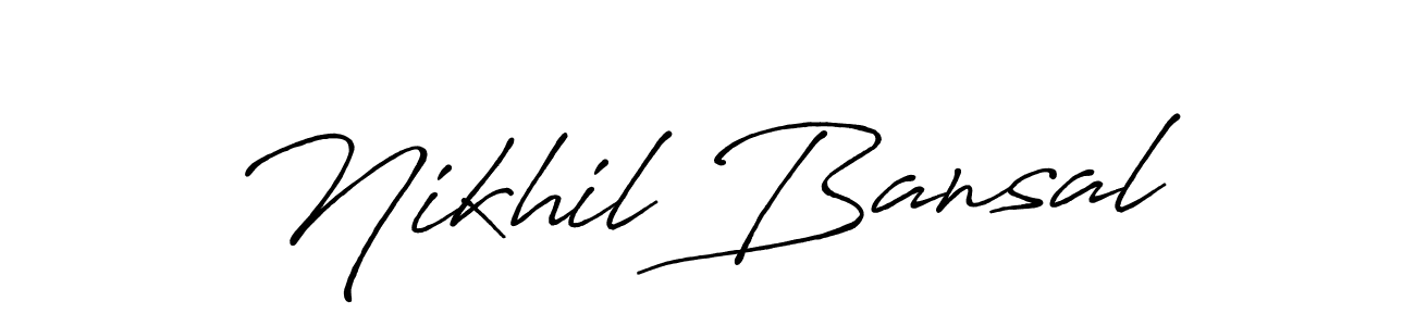 Make a beautiful signature design for name Nikhil Bansal. With this signature (Antro_Vectra_Bolder) style, you can create a handwritten signature for free. Nikhil Bansal signature style 7 images and pictures png